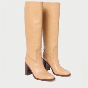 NWT Loeffler Randall Heidi Leather Boots in Khaki. Size 7.5.